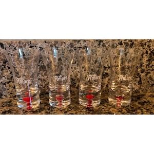 Vintage Di Amore cordial liquor shot glasses Set of 4